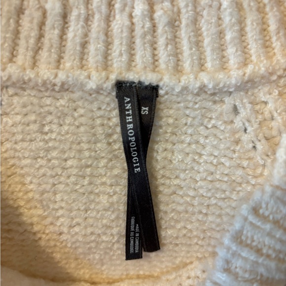 Anthropologie Pointelle Short-sleeve Ivory Knit Sweater NWT - Picture 2 of 9